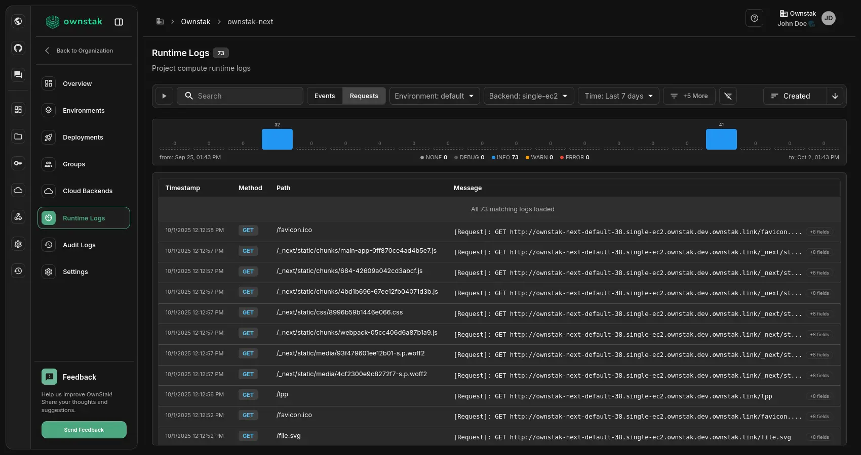 OwnStak Console Interface